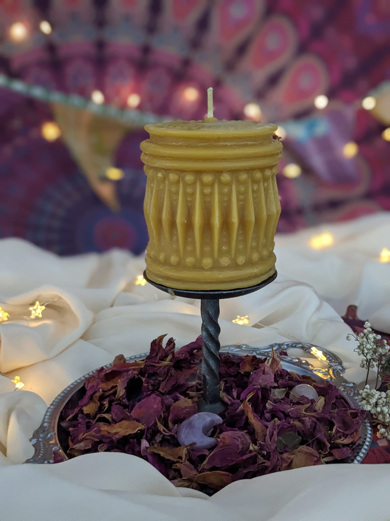 Beeswax Ancient Pillar: A Grand Centrepiece Beeswax Candle, Sacred and Special